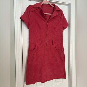 Retro 60’s Style Pink Corduroy Dress
